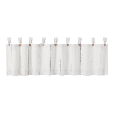 Stitched Burlap White Valance Curtain 16x72 VHC Brands - The Fox Decor